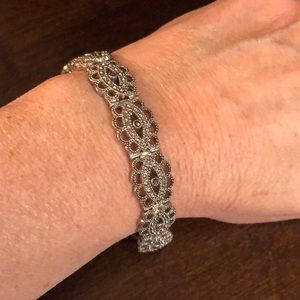 Ladies Bracelet Silver Antique Look with stone